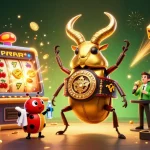 Casino en ligne le plus payant : Illustration animée de machines à sous et jackpots explosifs.