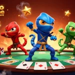 Action des caméléons ninja en synchronisation sur un rooftop, représentant le casino en ligne le plus payant.