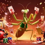 Experience thrilling gameplay with nhacaibetuytin's lively casino scene featuring dynamic slots and charming characters.