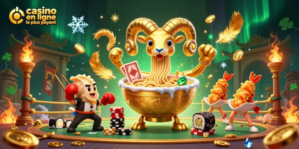 Illustration dynamique représentant le casino en ligne le plus payant avec des personnages jouant aux cartes et empilant des jetons.