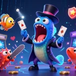 Experience online casinos with a glowing 3D presentation of magical underwater characters and gaming activities.