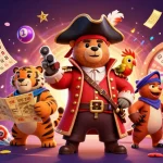 Profitez du casino en ligne avec retrait instantané avec des personnages animés et des éléments de jeu colorés.