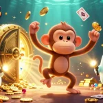 Experience the excitement at xxbb446 with this dynamic casino scene featuring a mischievous monkey and a ghost-hunter puppy.
