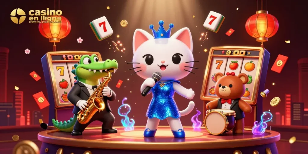Découvrez un spectacle captivant de casino en ligne retrait instantané avec des personnages animés.