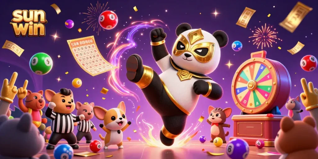Experience the thrill of betting at sun win with a vibrant illustration of dynamic casino elements.