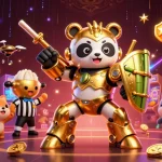 Jouez à casino en ligne retrait instantané avec des personnages de panda et une ambiance de jeu animée.