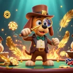 Engage with the thrilling world of BTY6137 as a detective uncovers poker clues in a vibrant casino scene.