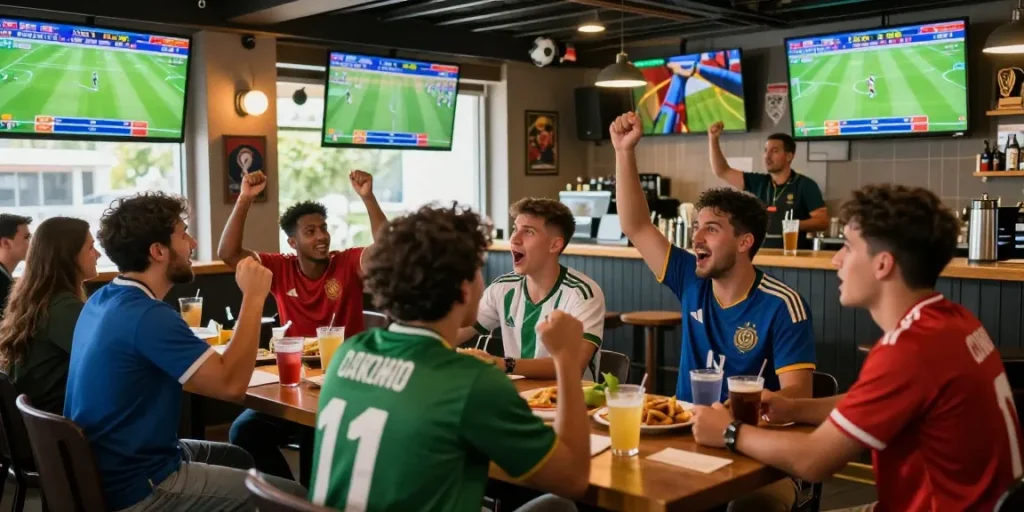Exciting Gacor25 soccer betting scene during the 2026 World Cup with enthusiastic fans and vibrant atmosphere.