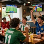 Exciting Gacor25 soccer betting scene during the 2026 World Cup with enthusiastic fans and vibrant atmosphere.