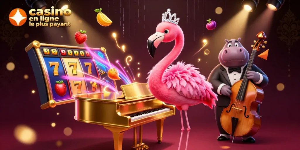 Découvrez un casino en ligne le plus payant avec un flamant rose chanteur et un hippopotame bassiste éblouissant.